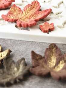 1入組 12 腔葉子巧克力模具，不粘楓葉糖果模具，非常適合製作葉子形狀軟糖、巧克力、肥皂、糖果、冰塊 - 彩色 - 查看 3