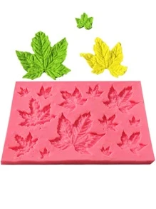 1入組 12 腔葉子巧克力模具，不粘楓葉糖果模具，非常適合製作葉子形狀軟糖、巧克力、肥皂、糖果、冰塊 - 彩色 - 查看 4