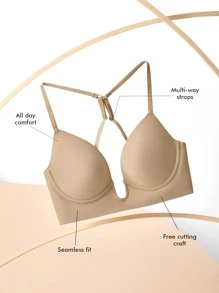 LUVLETTE 性感純色女士內衣bra - 棕色 - 查看 4