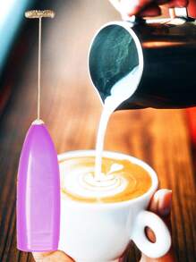 1入組多功能電動奶泡器黑色手持式電池供電打蛋器泡沫機適用於卡布奇諾拿鐵冰沙抹茶熱巧克力迷你飲品攪拌機 - 紫色 - 查看 6
