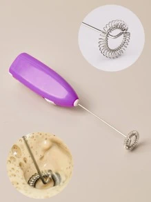 1入組多功能電動奶泡器黑色手持式電池供電打蛋器泡沫機適用於卡布奇諾拿鐵冰沙抹茶熱巧克力迷你飲品攪拌機 - 紫色 - 查看 3