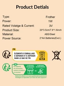 1入組多功能電動奶泡器黑色手持式電池供電打蛋器泡沫機適用於卡布奇諾拿鐵冰沙抹茶熱巧克力迷你飲品攪拌機 - 紫色 - 查看 5