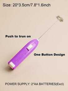 1入組多功能電動奶泡器黑色手持式電池供電打蛋器泡沫機適用於卡布奇諾拿鐵冰沙抹茶熱巧克力迷你飲品攪拌機 - 紫色 - 查看 4