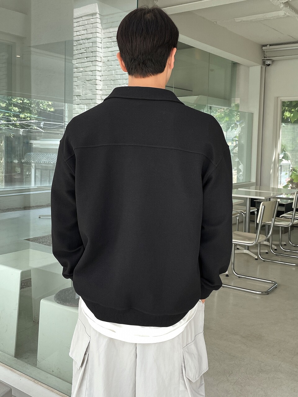Men Slogan Graphic Half Zip Drop Shoulder Sweatshirt