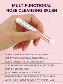 2pcs Multifunctional Lash Shampoo Brushes, Peel Off Blackhead Brush Remover Tool, Nose Pore Deep Cleaning Brush, Facial Cleansing Brushes, Eyelash Extensions Blackhead Brush Washing Brush Eyelash Extension Nose Pore Blackhead Facial Deep Cleaning - Multicolor - View 6