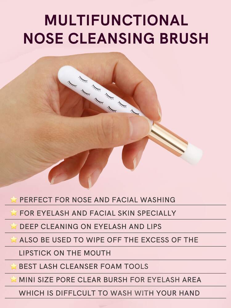 2入組多功能鞭打洗髮水畫筆剝離黑頭刷去除器工具鼻子毛孔深層清潔刷潔面畫筆睫毛延長黑頭刷洗滌刷睫毛延長鼻子毛孔黑頭面部深層清潔 - 彩色 - 查看 6