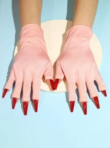 1 đôi Găng tay làm móng, Đồ dùng làm móng, Dụng cụ làm móng, Dụng cụ làm móng, Trở lại trường, Móng tay, Dụng cụ làm móng để dán móng tay - Hồng - Xem 4