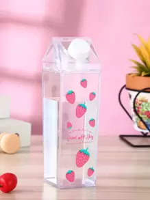 Strawberry Print Water Bottle