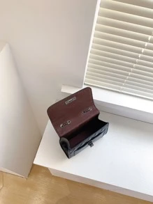 Mini Quilted Chain Shoulder Bag - Black - View 5