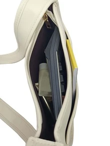 1pc New Fashion Large Capacity Casual Versatile Minimalist Sweet & Spicy High-Quality Multi-Functional Adjustable Strap Shoulder/Crossbody Bag, Vintage Academic Commuter Style, Elegant For Office Ladies, University Students, Daily Use - Beige - View 7