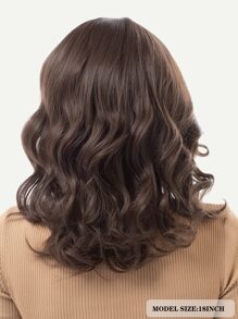 Xoăn Tự nhiên Tóc giả Tóc mái - màu nâu - Xem 2