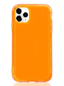 基本手机壳 1 件半透明橙色纯色气垫 TPU 手机壳适用于 iPhone 16/16Pro/16Plus/16Promax/15Promax/11/12/13/14/XR/13mini/15Plus/14Promax/13Promax/12Promax/XR/XSMAX - 橘色 - 查看 1