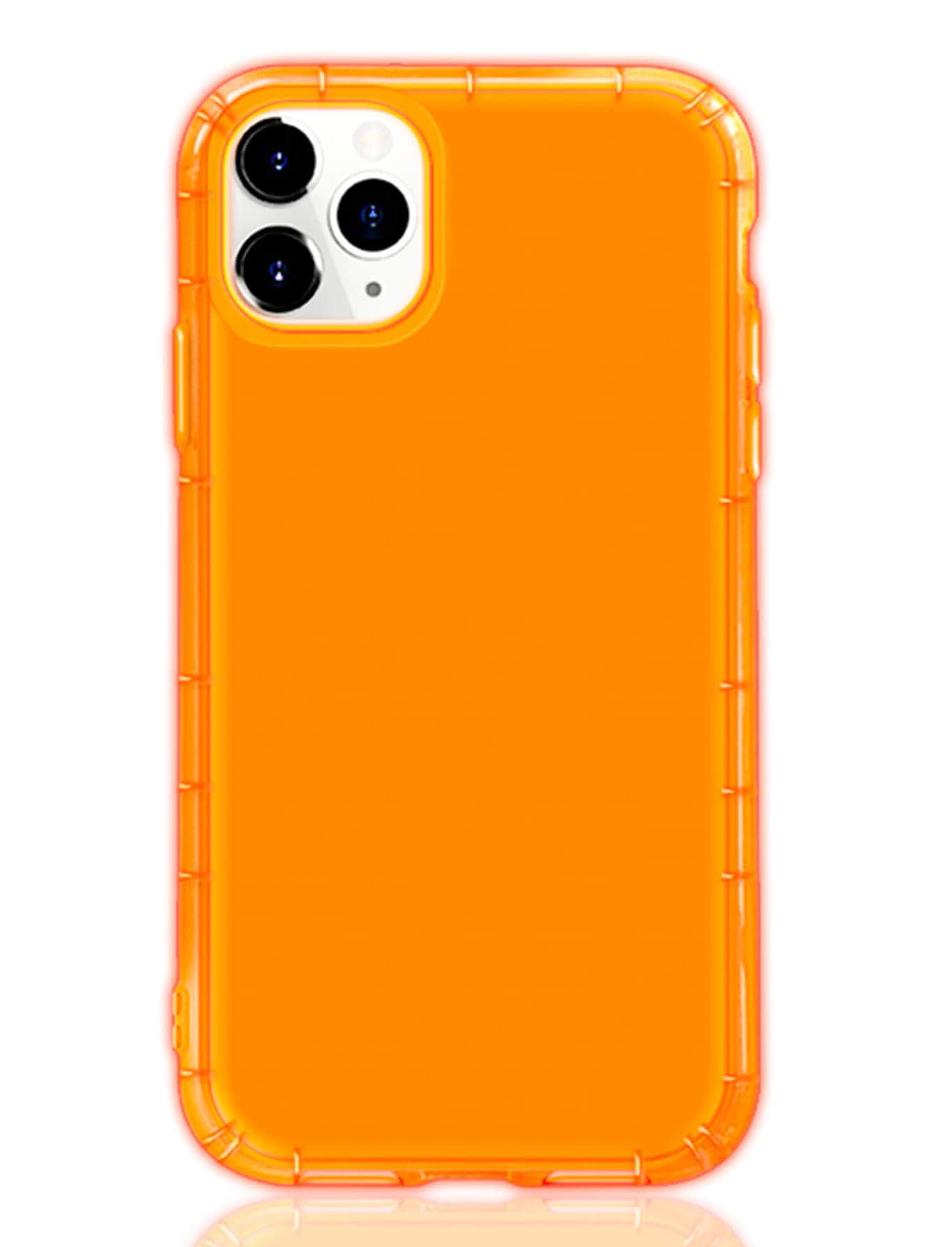 基本手机壳 1 件半透明橙色纯色气垫 TPU 手机壳适用于 iPhone 16/16Pro/16Plus/16Promax/15Promax/11/12/13/14/XR/13mini/15Plus/14Promax/13Promax/12Promax/XR/XSMAX - 橘色 - 查看 1