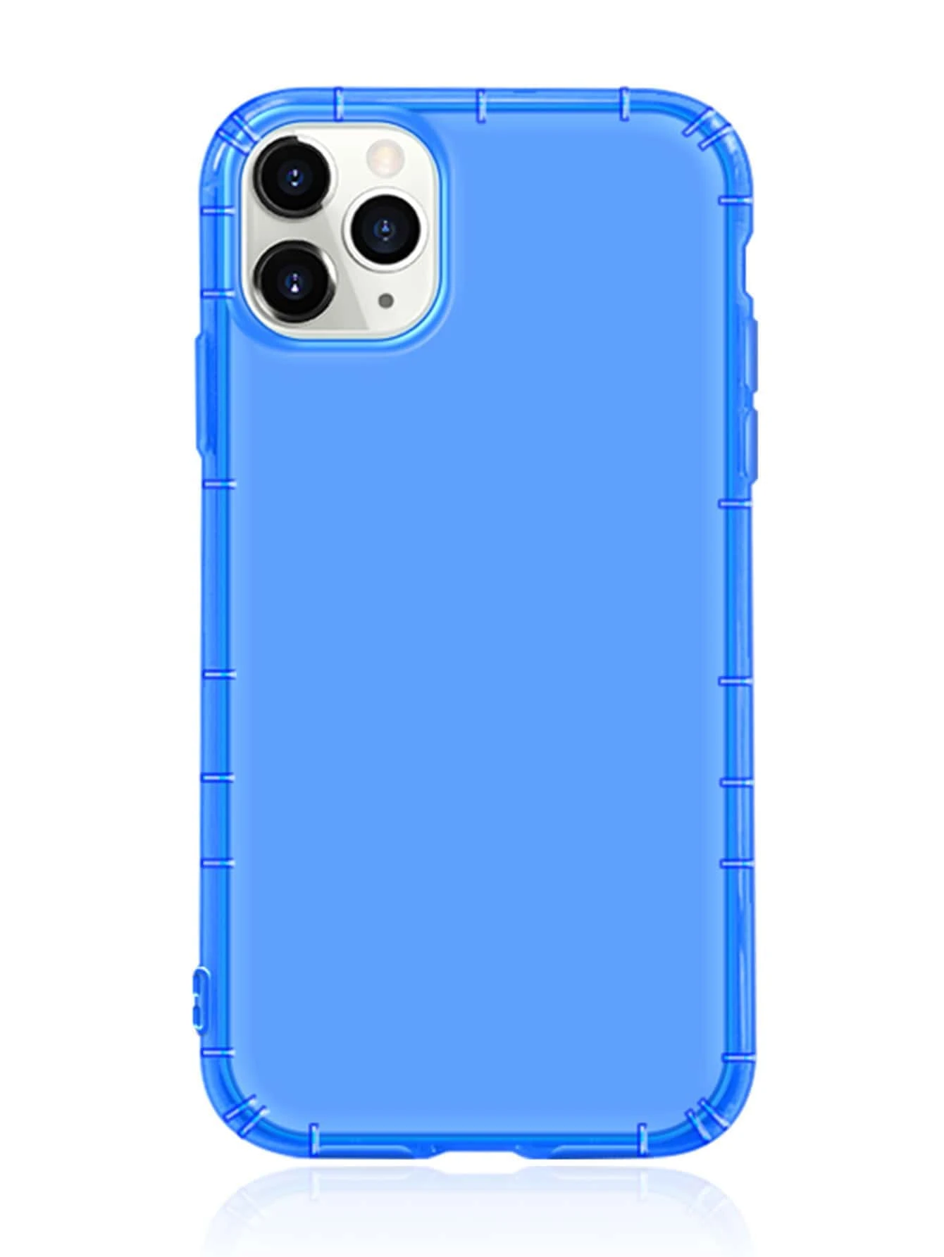 Apple Basic Phone Cases 1pc Semi-Transparent Blue Solid Bubble Cushion TPU Phone Case Compatible With IPhone 16/16 Pro/16 Plus/16 Pro Max/15 Pro Max/11/12/13/14/XR/13 Mini/15 Plus/14 Pro Max/13 Pro Max/12 Pro Max/XR/XS Max Waterproof Shockproof Anti-Fall Scratch Resistant