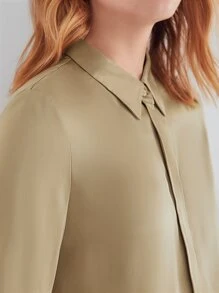 MOTF PREMIUM VISCOSE SATIN SHIRT - Khaki - View 5