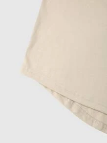 Manfinity Homme Men T-Shirts Fit Crew Neck Long Sleeve Slogan Tee Casual Spring - Khaki - View 4