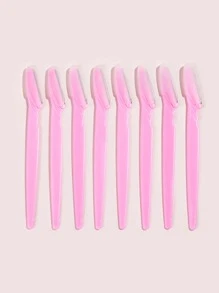 身體除毛和修眉刀套裝8鋒利眉毛除毛和眉毛刮刀修眉工具化妝工具 - 粉色 - 查看 3