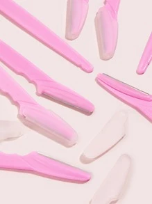 身體除毛和修眉刀套裝8鋒利眉毛除毛和眉毛刮刀修眉工具化妝工具 - 粉色 - 查看 4