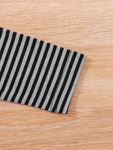 Toddler Boys Striped Print Notched Neck Tee - Multicolor - View 4