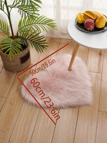 1入組心形長毛絨地毯 - 粉色 - 查看 3