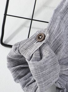 SHEIN Toddler Boys Half Button Mock Neck Shirt - Grey - View 3