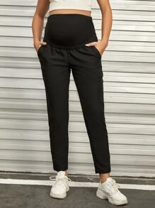 SHEIN Maternity Wide Waistband Slant Pocket Pants