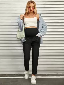 SHEIN Maternity Wide Waistband Slant Pocket Pants