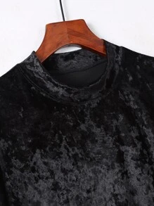 Manfinity Men Solid Mock Neck Sweatshirt - Black - View 4