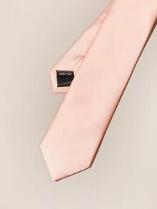 Men Solid Tie - Coral Pink - View 5