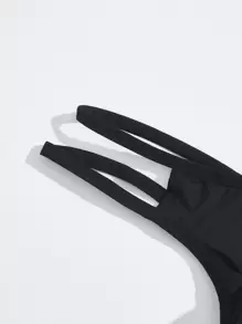 Men Criss Cross Back Thong - Black - View 4