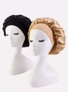 2 piezas de Redecillas de seda elásticas con borde ancho y multicolor para mujeres, redes de satén - Multicolor - Ver 2