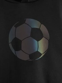 SHEIN Young Boy Reflective Cartoon Graphic Thermal Hoodie