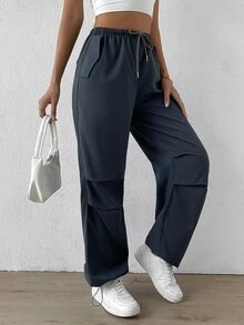 Muchica Drawstring Waist & Hem Trousers - Grey - View 5