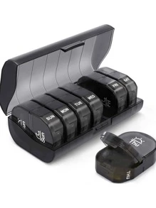 Hộp bảo quản thuốc 1pc 14 ô - màu đen - Xem 2