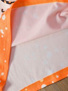 Girls Halloween Print Tee - Orange - View 3