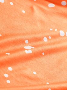 Girls Halloween Print Tee - Orange - View 5