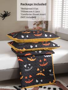 Halloween Cartoon Graphic Bedspread Set - Multicolor - View 3