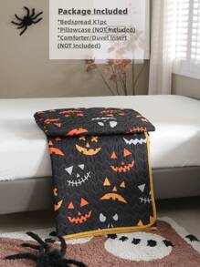 Halloween Cartoon Graphic Bedspread - Multicolor - View 3