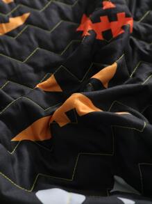 Halloween Cartoon Graphic Bedspread - Multicolor - View 5