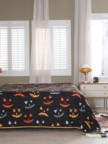 Halloween Cartoon Graphic Bedspread - Multicolor - View 7
