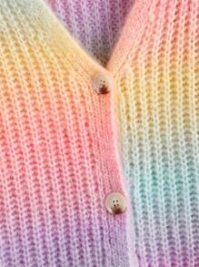SHEIN EZwear Plus Ombre Drop Shoulder Cardigan - Multicolor - View 5