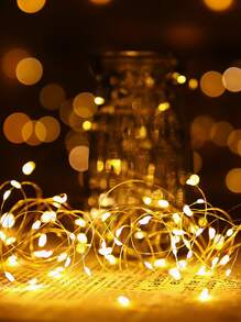 1pc 20/30/40/50/100 Led 2/3/4/5/10M Multifunctional Plastic String Light,Romantic LED String Light For Decoration - Yellow - View 4