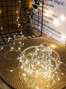 1pc 20/30/40/50/100 Led 2/3/4/5/10M Multifunctional Plastic String Light,Romantic LED String Light For Decoration - Yellow - View 7