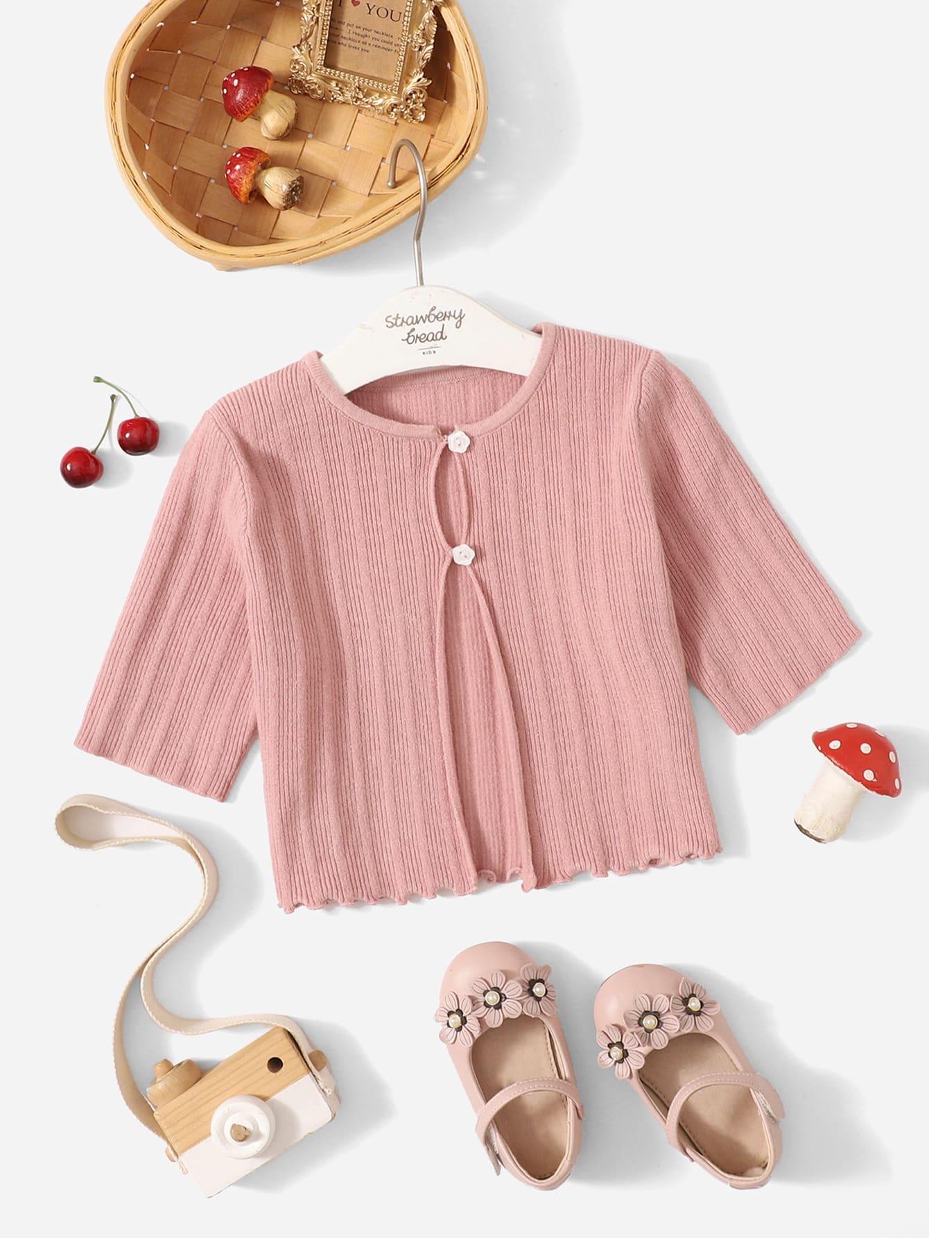 Toddler Girls Lettuce Trim Cardigan SHEIN USA