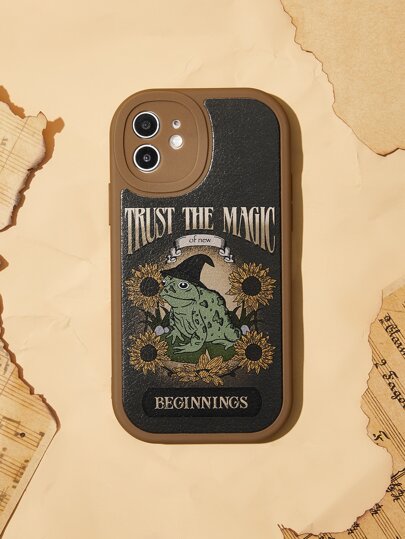 Aranza Sanchez Dark Academia Cartoon Frog Print Phone Case