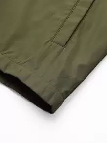 Manfinity Loose Fit Men's Letter Graphic Two Tone Drawstring Hooded Jacket - Multicolor - View 3