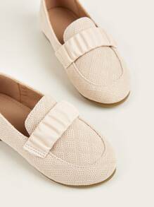 Niñas Mocasines planos fruncido - Beis - Ver 5