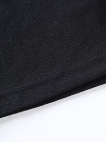 Manfinity Hombres Camiseta con estampado floral - Negro - Ver 4