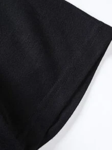 Manfinity Hombres Camiseta con estampado floral - Negro - Ver 6