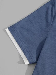 SWAVVY Men Pocket Front Curved Hem Tee, Summer